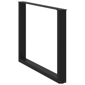 Gambe per tavolo da pranzo a forma di U 2 pz nere 100x(72-73) cm in acciaio 4013196