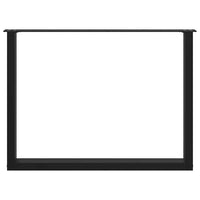 vidaXL Gambe per tavolo da pranzo a forma di U 2 pz nere 100x(72-73) cm in acciaio