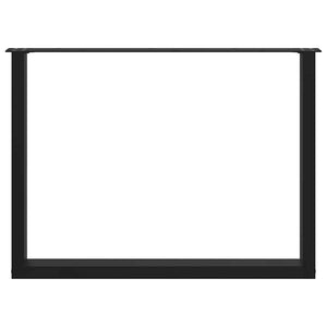 vidaXL Gambe per tavolo da pranzo a forma di U 2 pz nere 100x(72-73) cm in acciaio