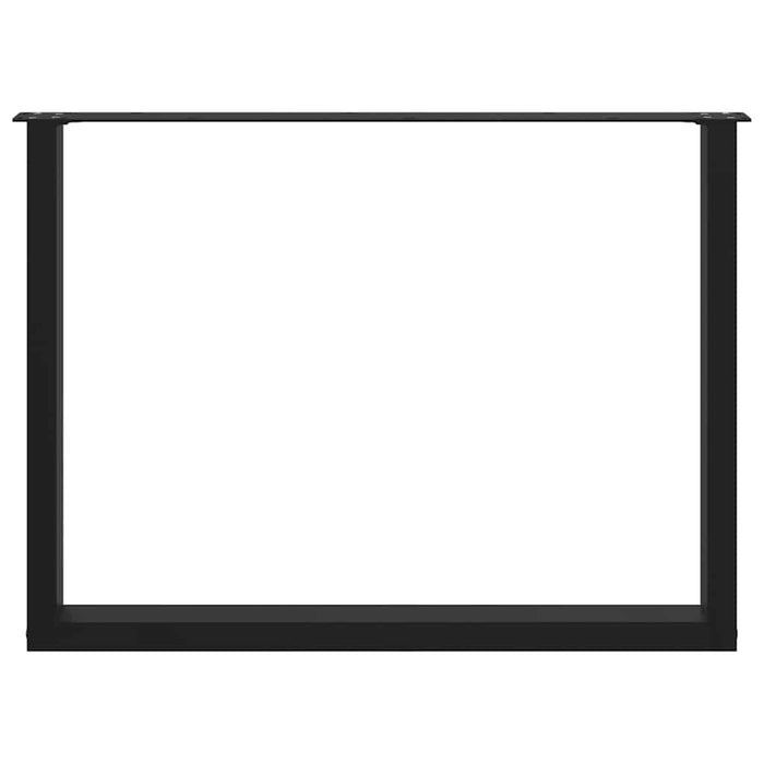 vidaXL Gambe per tavolo da pranzo a forma di U 2 pz nere 100x(72-73) cm in acciaio