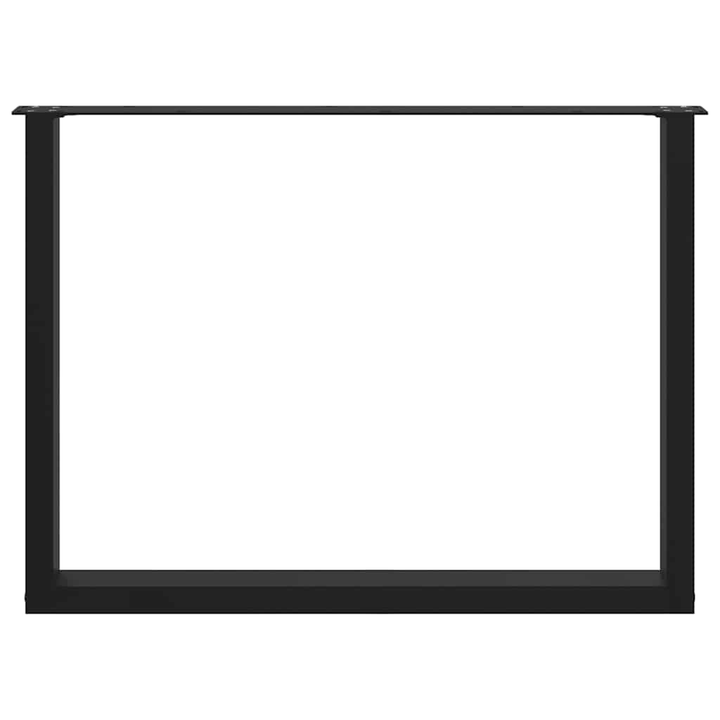 Gambe per tavolo da pranzo a forma di U 2 pz nere 100x(72-73) cm in acciaio 4013196