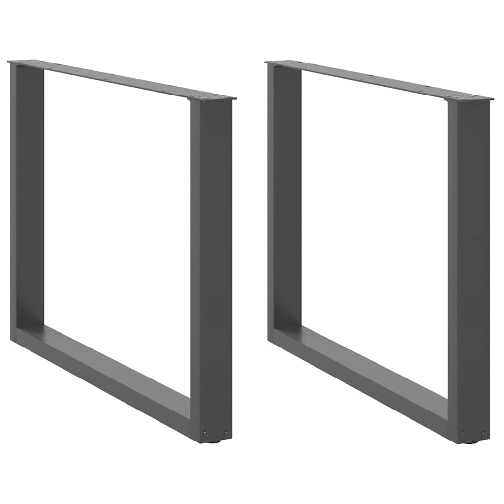 Gambe per tavolo da pranzo a forma di U 2 pz Antracite 100x(72-73) cm Acciaio