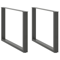Gambe per tavolo da pranzo a forma di U 2 pz Antracite 100x(72-73) cm Acciaio