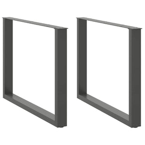Gambe per tavolo da pranzo a forma di U 2 pz Antracite 100x(72-73) cm Acciaio
