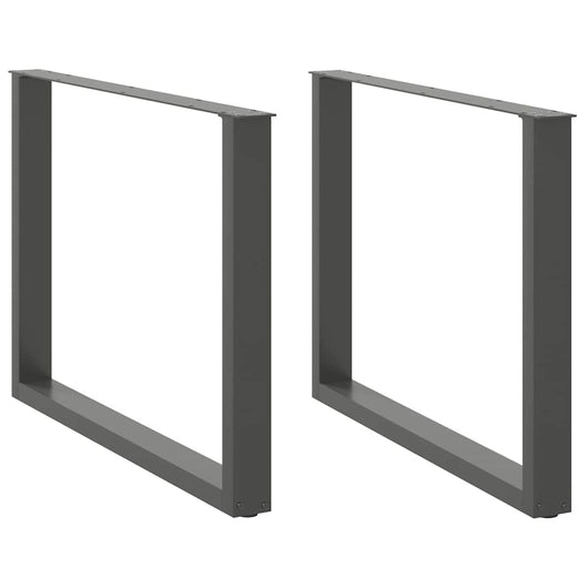 Gambe per tavolo da pranzo a forma di U 2 pz Antracite 100x(72-73) cm Acciaio