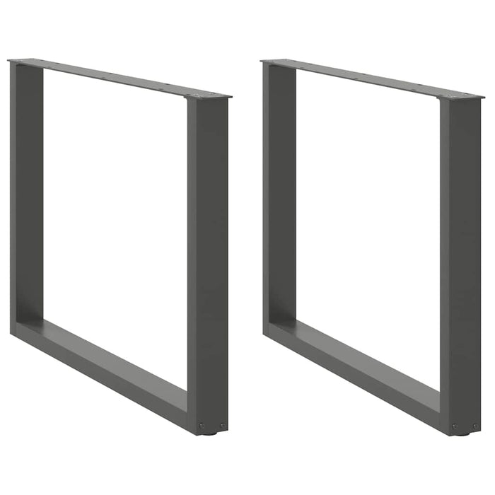 Gambe per tavolo da pranzo a forma di U 2 pz Antracite 100x(72-73) cm Acciaio