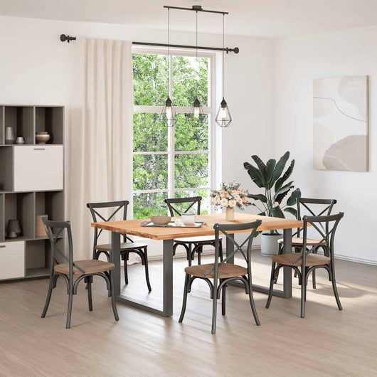 Gambe per tavolo da pranzo a forma di U 2 pz Antracite 100x(72-73) cm Acciaio