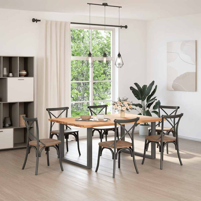 Gambe per tavolo da pranzo a forma di U 2 pz Antracite 100x(72-73) cm Acciaio