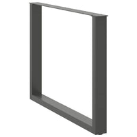 Gambe per tavolo da pranzo a forma di U 2 pz Antracite 100x(72-73) cm Acciaio 4013198