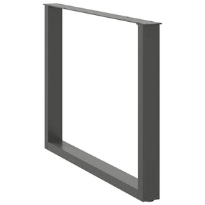 Gambe per tavolo da pranzo a forma di U 2 pz Antracite 100x(72-73) cm Acciaio 4013198