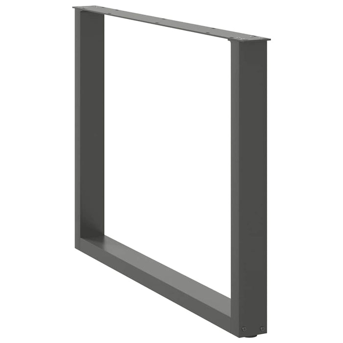 Gambe per tavolo da pranzo a forma di U 2 pz Antracite 100x(72-73) cm Acciaio 4013198