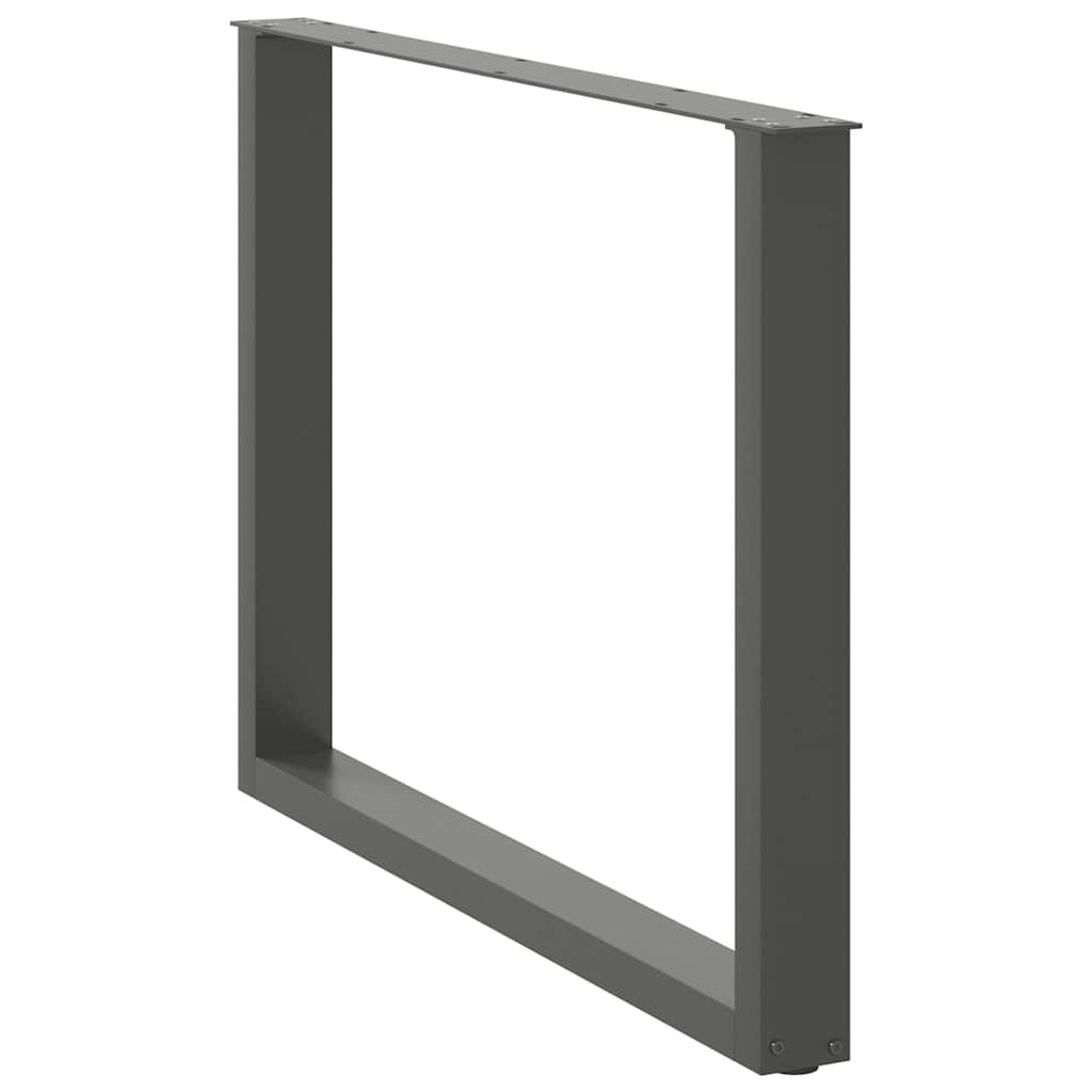 Gambe per tavolo da pranzo a forma di U 2 pz Antracite 100x(72-73) cm Acciaio