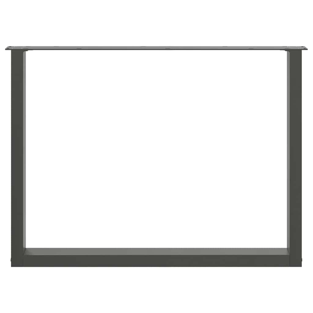 Gambe per tavolo da pranzo a forma di U 2 pz Antracite 100x(72-73) cm Acciaio 4013198