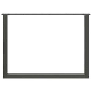 Gambe per tavolo da pranzo a forma di U 2 pz Antracite 100x(72-73) cm Acciaio 4013198