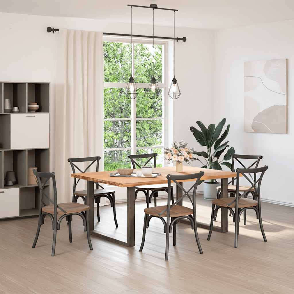 Gambe per tavolo da pranzo a forma di U 2 pz in acciaio naturale 100x(72-73) cm 4013199