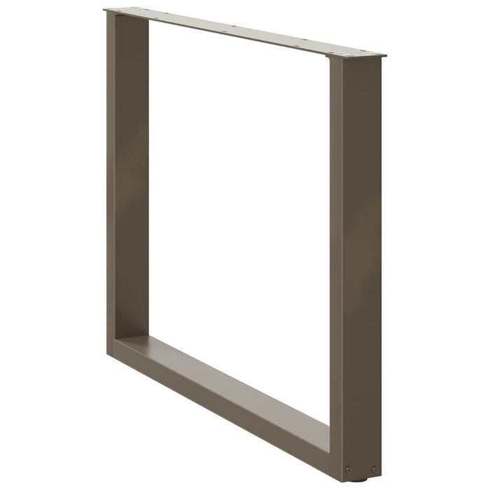 Gambe per tavolo da pranzo a forma di U 2 pz in acciaio naturale 100x(72-73) cm 4013199