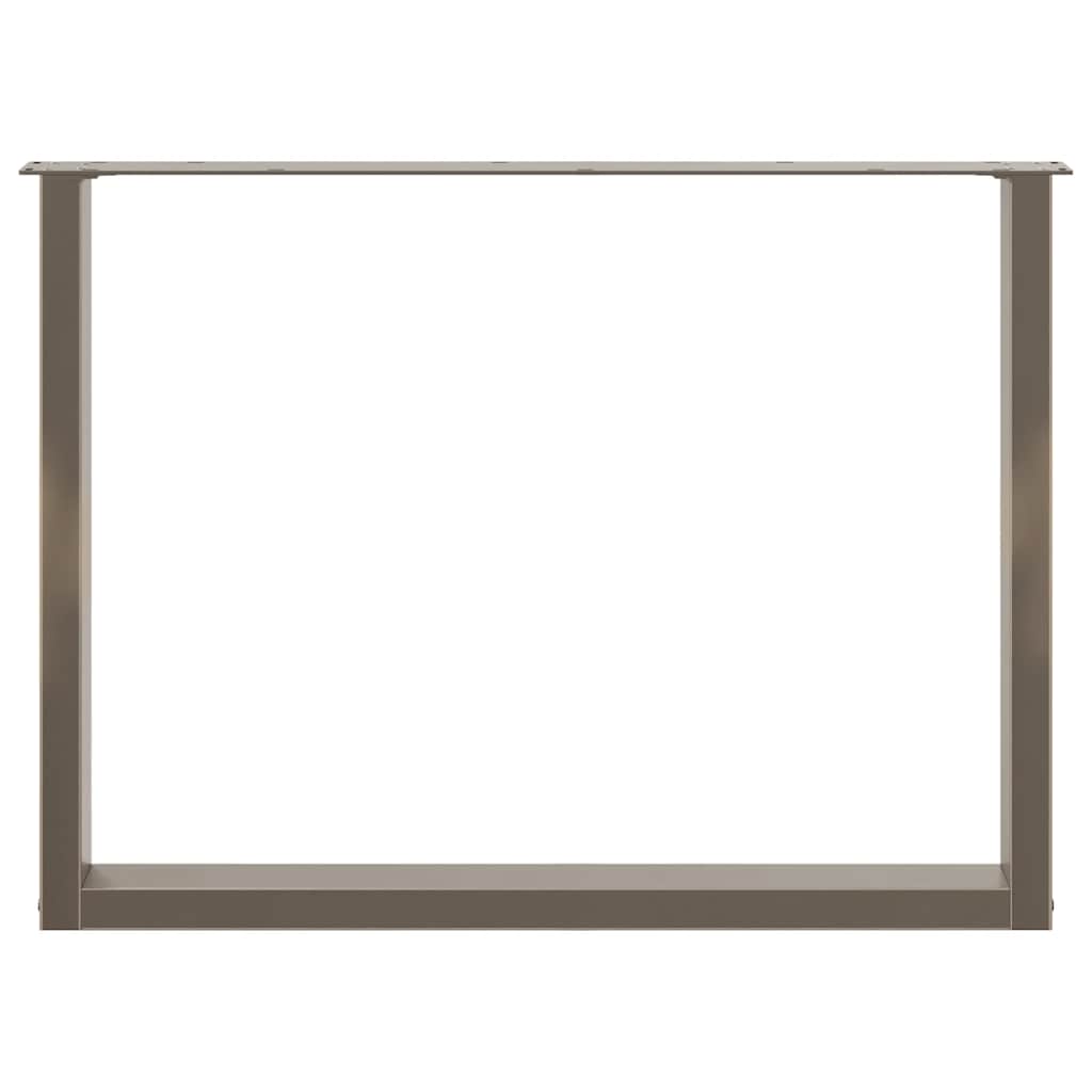 Gambe per tavolo da pranzo a forma di U 2 pz in acciaio naturale 100x(72-73) cm 4013199