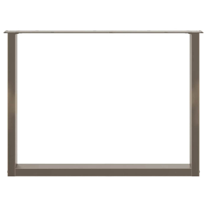 Gambe per tavolo da pranzo a forma di U 2 pz in acciaio naturale 100x(72-73) cm 4013199