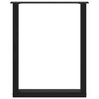 Gambe per tavolo da pranzo a forma di U 3 pz nere 70x(72-73) cm in acciaio 4013200