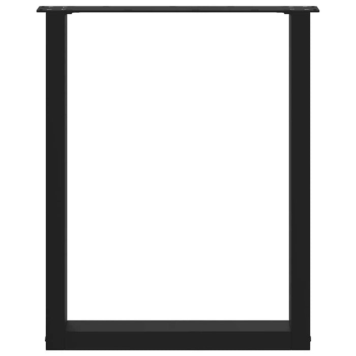 Gambe per tavolo da pranzo a forma di U 3 pz nere 70x(72-73) cm in acciaio 4013200