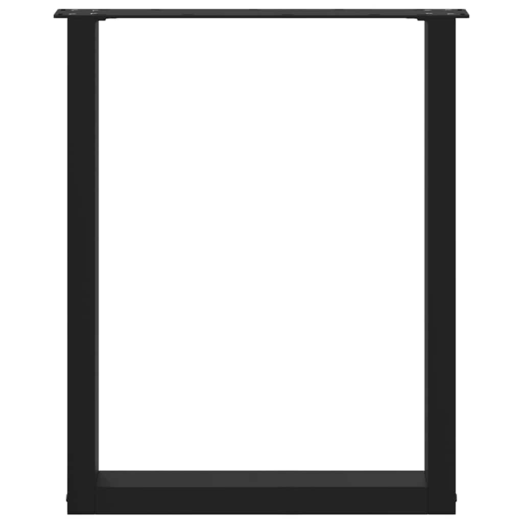 Gambe per tavolo da pranzo a forma di U 3 pz nere 70x(72-73) cm in acciaio