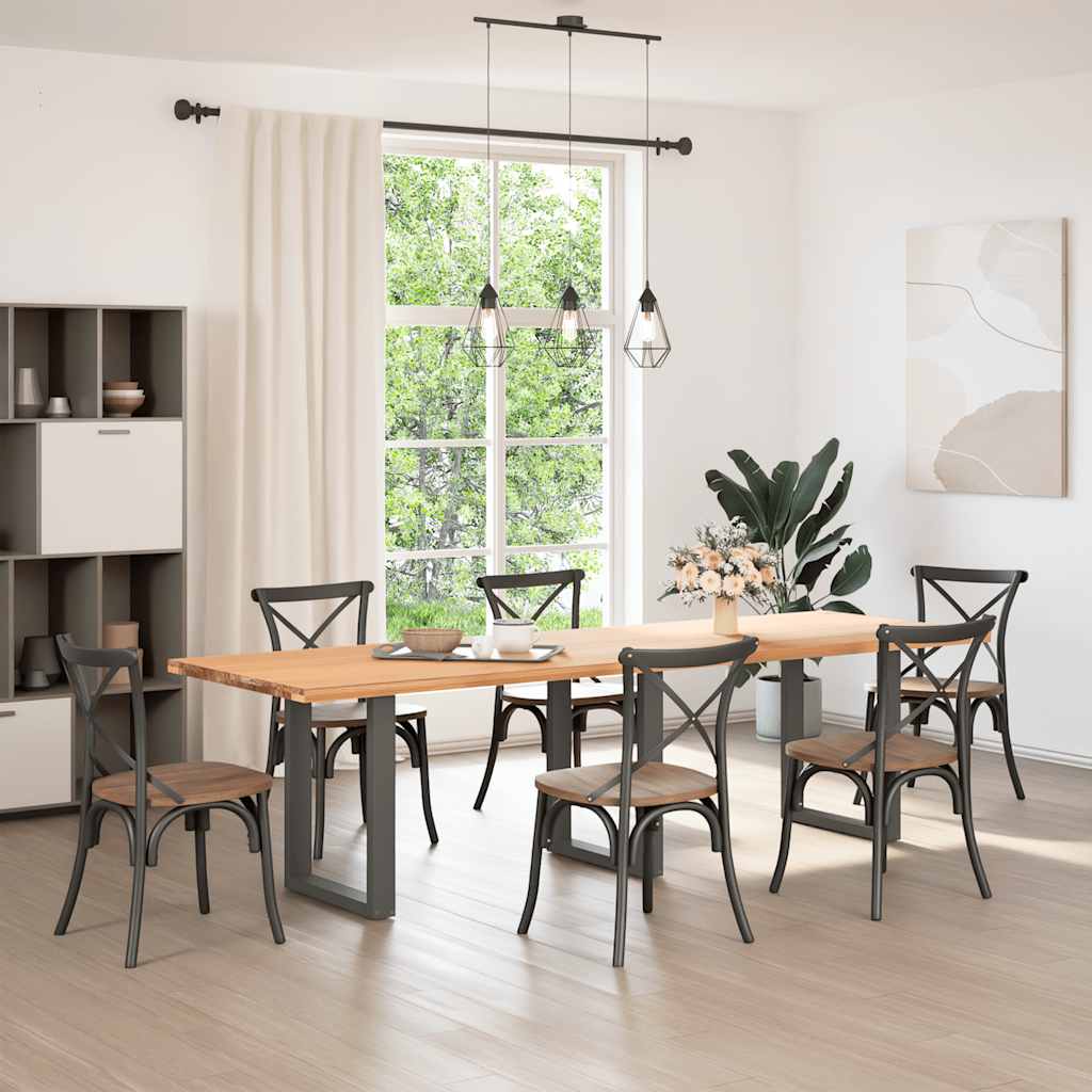 Gambe per tavolo da pranzo a forma di U 3 pz Antracite 70x(72-73) cm Acciaio