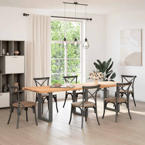 Gambe per tavolo da pranzo a forma di U 3 pz Antracite 70x(72-73) cm Acciaio 4013202