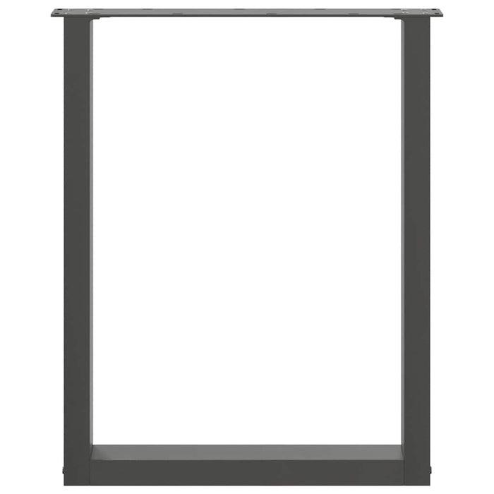 Gambe per tavolo da pranzo a forma di U 3 pz Antracite 70x(72-73) cm Acciaio 4013202