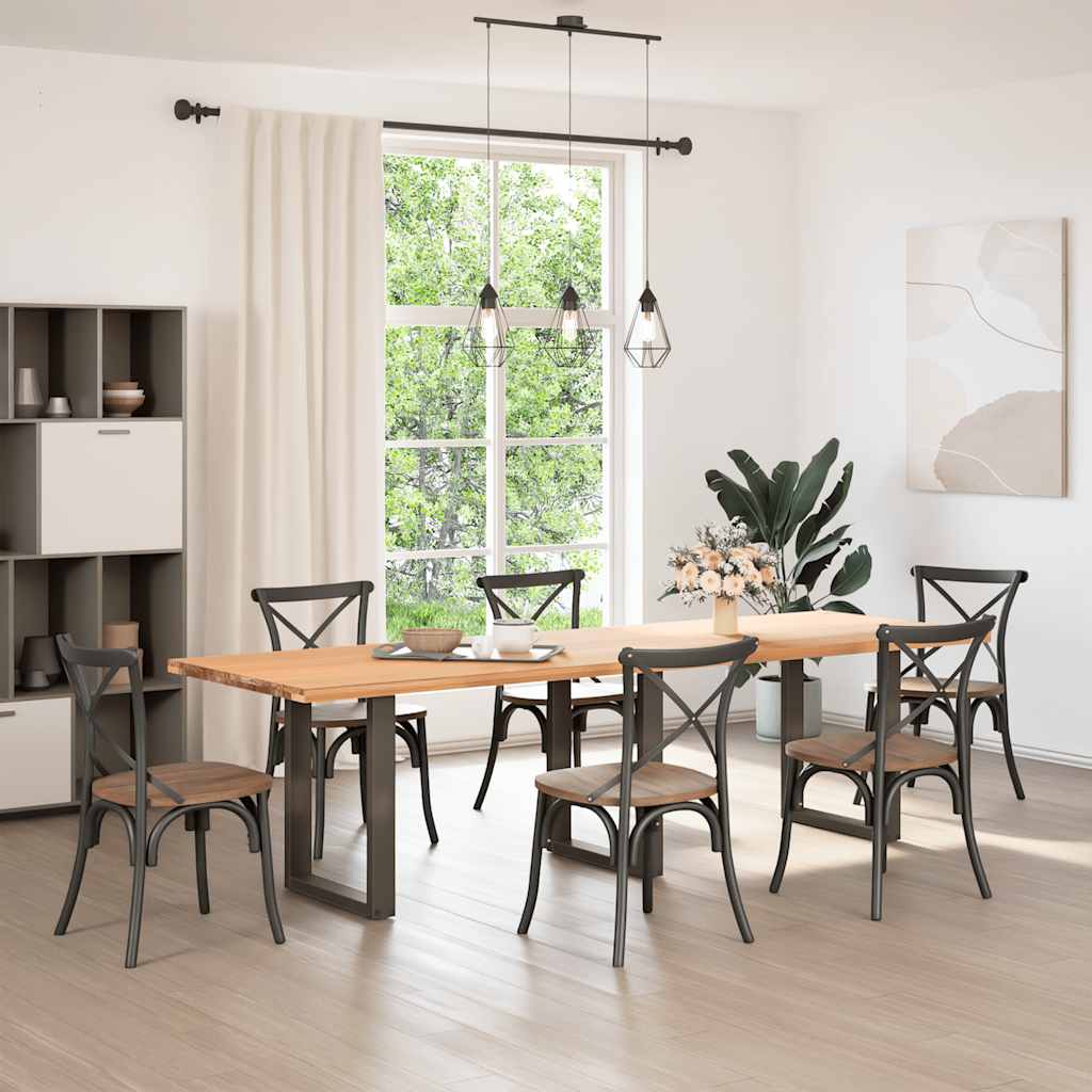 Gambe per tavolo da pranzo a forma di U 3 pz in acciaio naturale 70x(72-73) cm