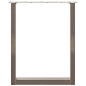 Gambe per tavolo da pranzo a forma di U 3 pz in acciaio naturale 70x(72-73) cm