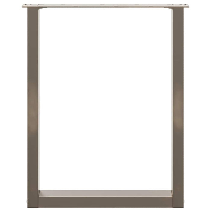 Gambe per tavolo da pranzo a forma di U 3 pz in acciaio naturale 70x(72-73) cm