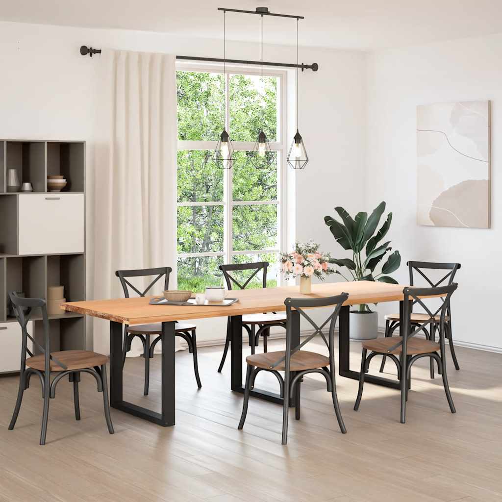 Gambe per tavolo da pranzo a forma di U 3 pz nere 80x(72-73) cm in acciaio 4013204