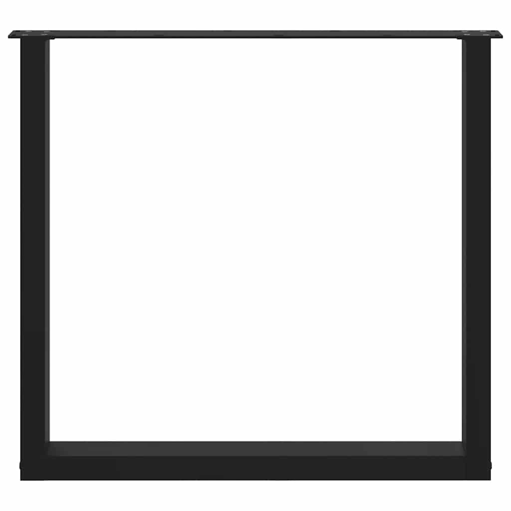 Gambe per tavolo da pranzo a forma di U 3 pz nere 80x(72-73) cm in acciaio 4013204