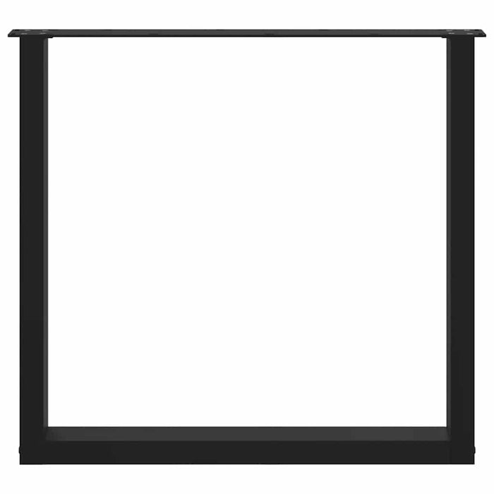 Gambe per tavolo da pranzo a forma di U 3 pz nere 80x(72-73) cm in acciaio 4013204