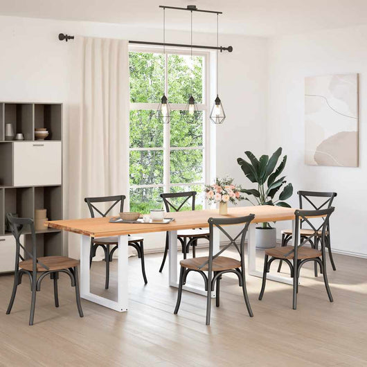 Gambe per tavolo da pranzo a forma di U 3 pz bianche 80x(72-73) cm in acciaio 4013205