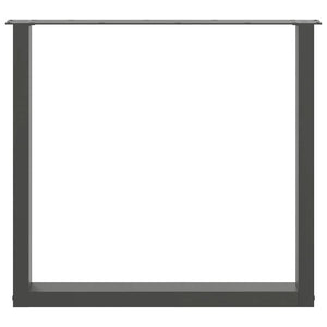 Gambe per tavolo da pranzo a forma di U 3 pz Antracite 80x(72-73) cm Acciaio 4013206