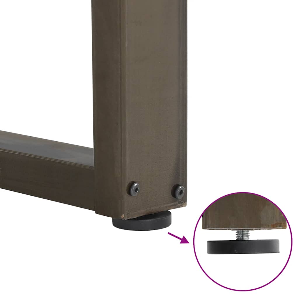 vidaXL Gambe per tavolo da pranzo a forma di U 3 pz in acciaio naturale 80x(72-73) cm