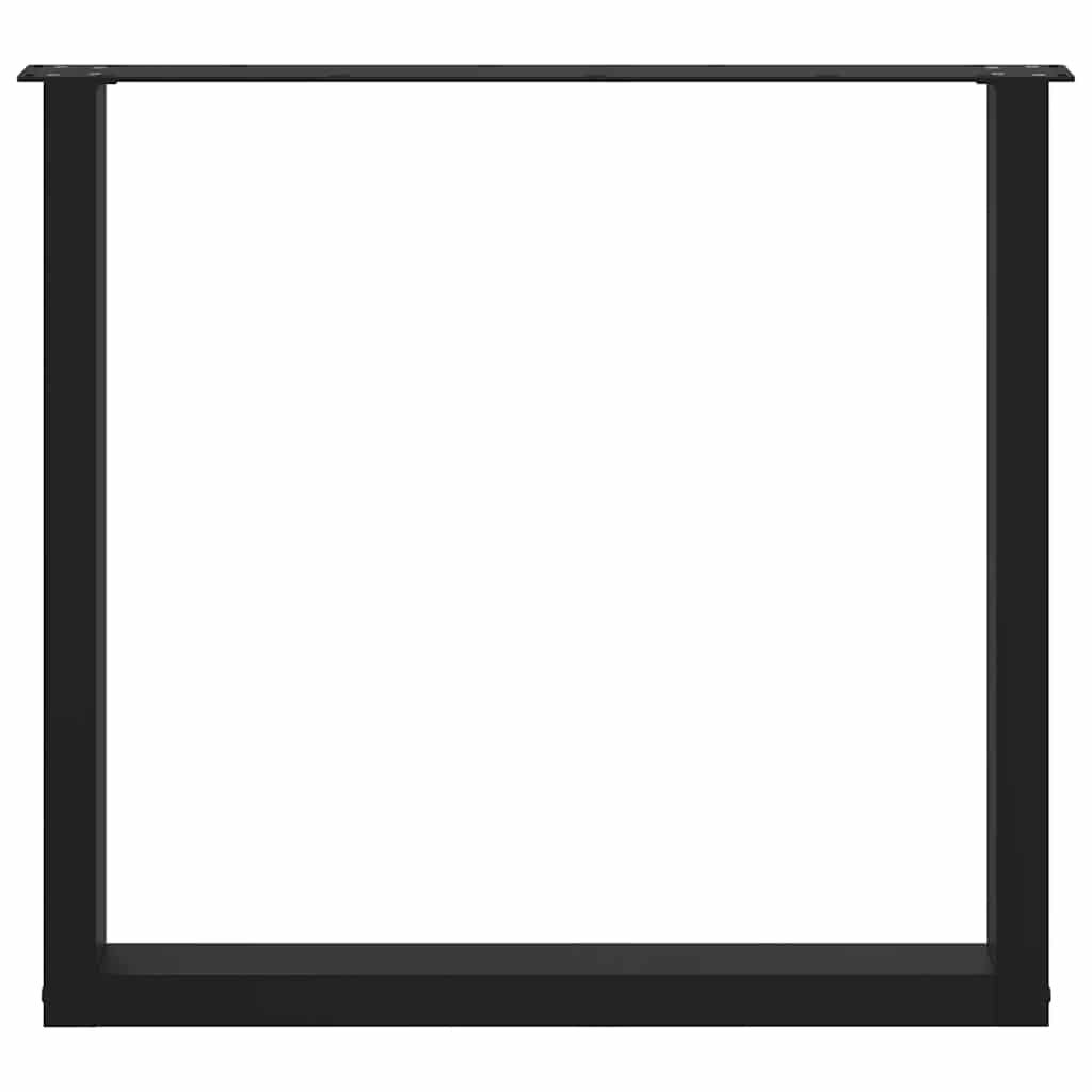 Gambe per tavolo da pranzo a forma di U 3 pz nere 90x(72-73) cm in acciaio