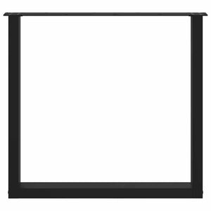 Gambe per tavolo da pranzo a forma di U 3 pz nere 90x(72-73) cm in acciaio