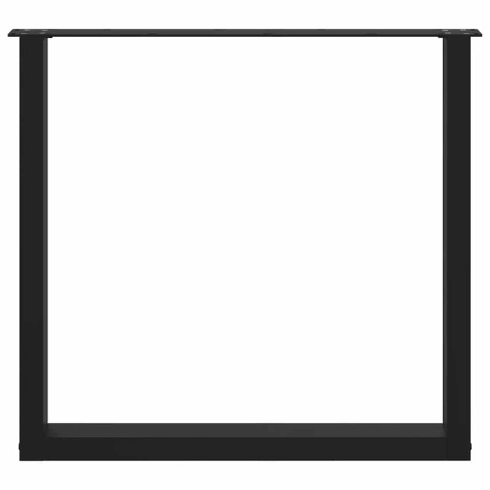 Gambe per tavolo da pranzo a forma di U 3 pz nere 90x(72-73) cm in acciaio