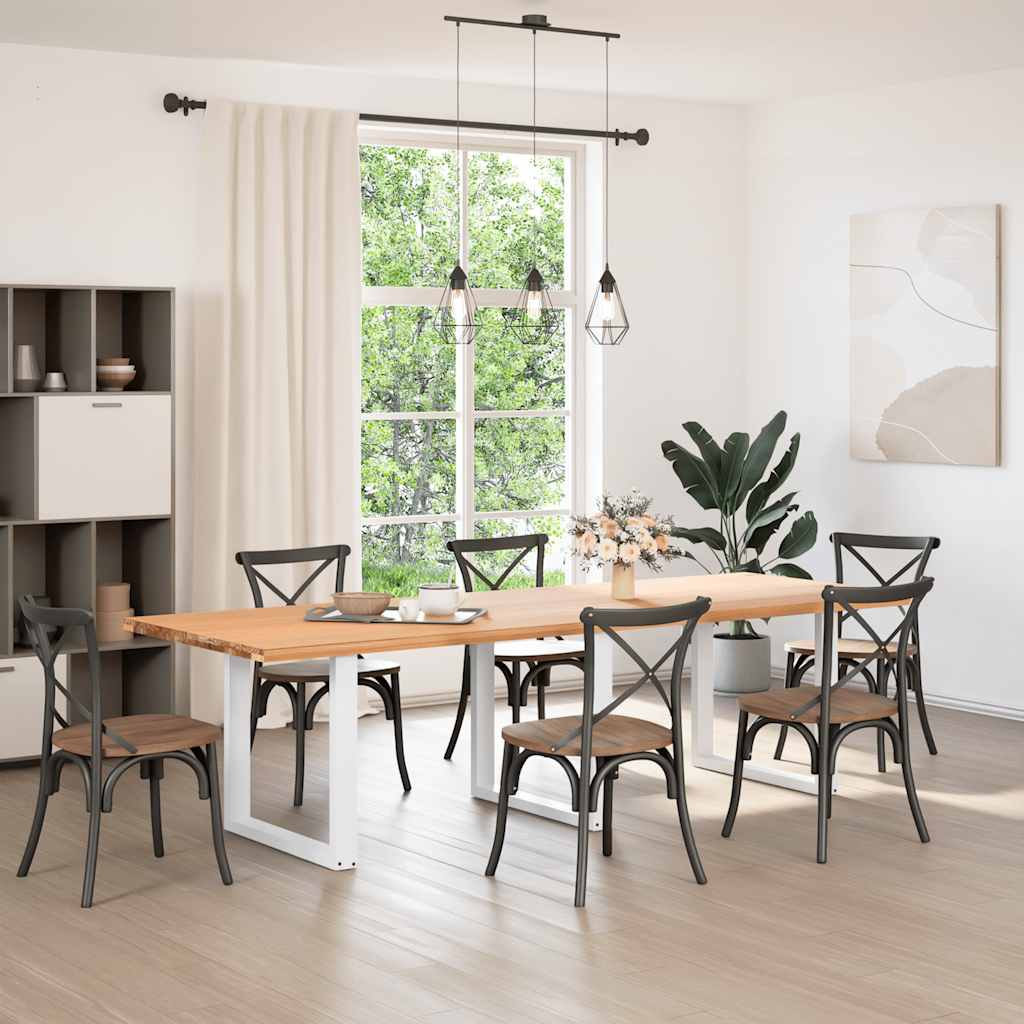 Gambe per tavolo da pranzo a forma di U 3 pz bianche 90x(72-73) cm in acciaio