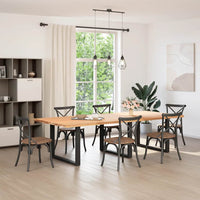 vidaXL Gambe per tavolo da pranzo a forma di U 3 pz nere 100x(72-73) cm in acciaio