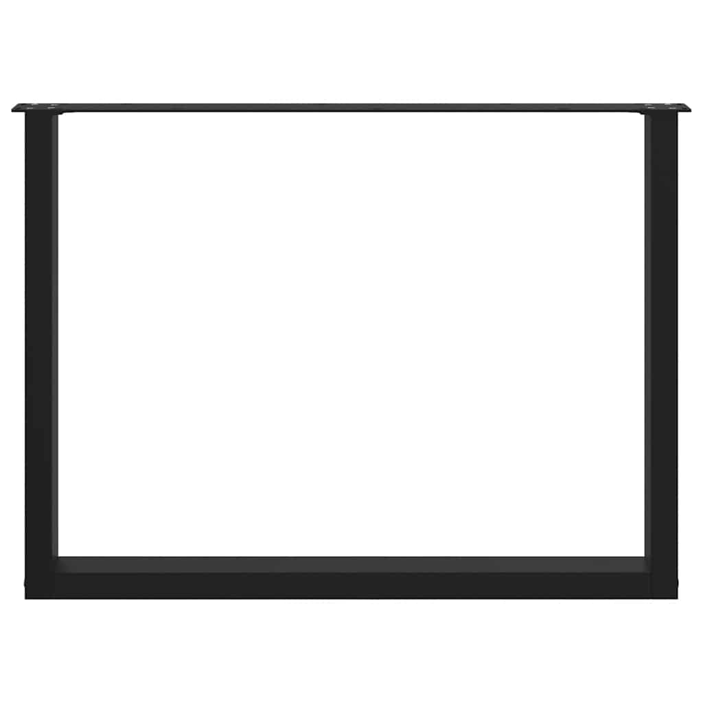 Gambe per tavolo da pranzo a forma di U 3 pz nere 100x(72-73) cm in acciaio 4013212