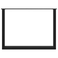vidaXL Gambe per tavolo da pranzo a forma di U 3 pz nere 100x(72-73) cm in acciaio