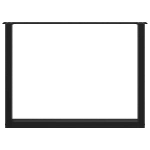 vidaXL Gambe per tavolo da pranzo a forma di U 3 pz nere 100x(72-73) cm in acciaio