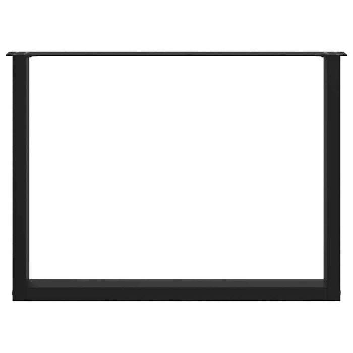 vidaXL Gambe per tavolo da pranzo a forma di U 3 pz nere 100x(72-73) cm in acciaio