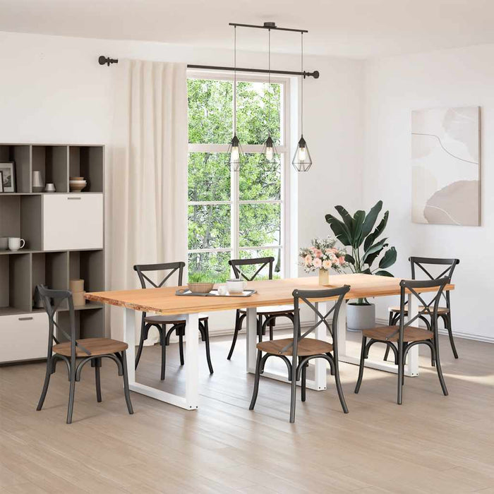 vidaXL Gambe per tavolo da pranzo a forma di U 3 pz bianche 100x(72-73) cm in acciaio