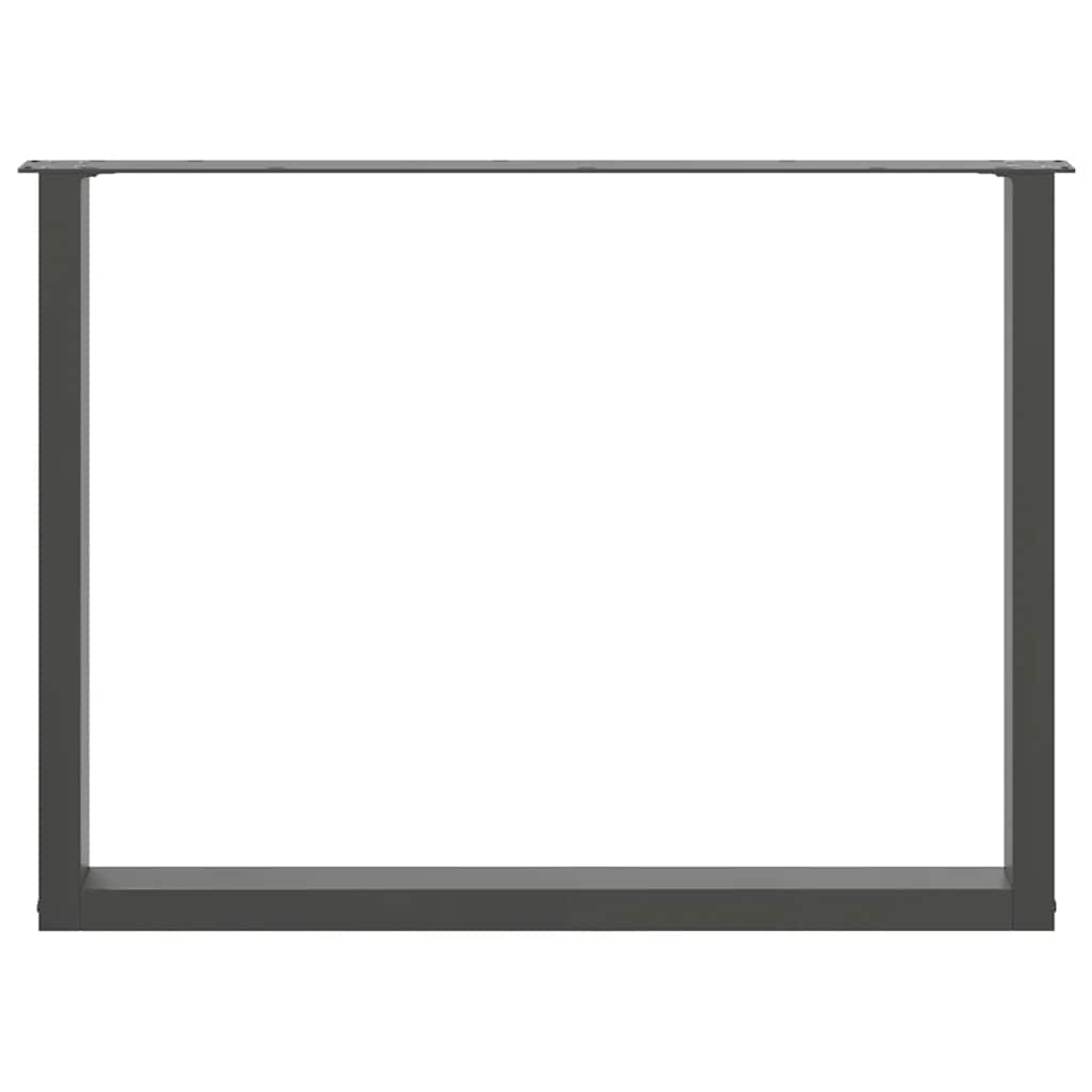 Gambe per tavolo da pranzo a forma di U 3 pz Antracite 100x(72-73) cm Acciaio 4013214