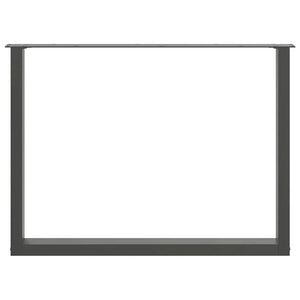 Gambe per tavolo da pranzo a forma di U 3 pz Antracite 100x(72-73) cm Acciaio 4013214