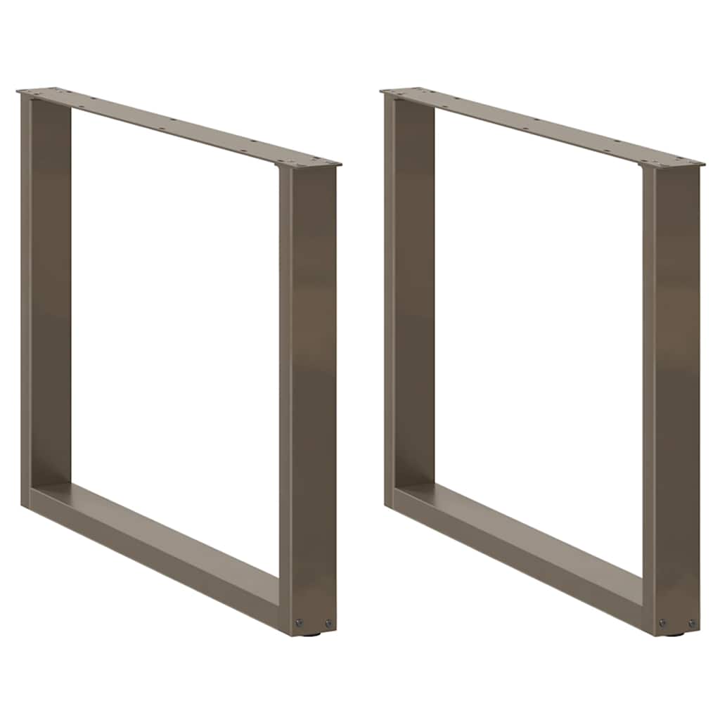 Gambe per tavolo da pranzo a forma di U 3 pz in acciaio naturale 100x(72-73) cm